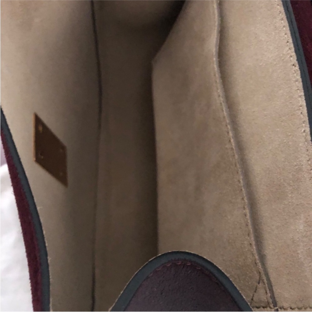 Chloé Small Drew Shoulder Bag - Burgundy Leather & Suede with COA - Authentic ✅ - Picture 9 of 10
